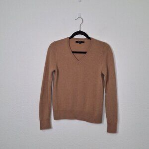 Quince Women's V-Neck Sweater in Camel